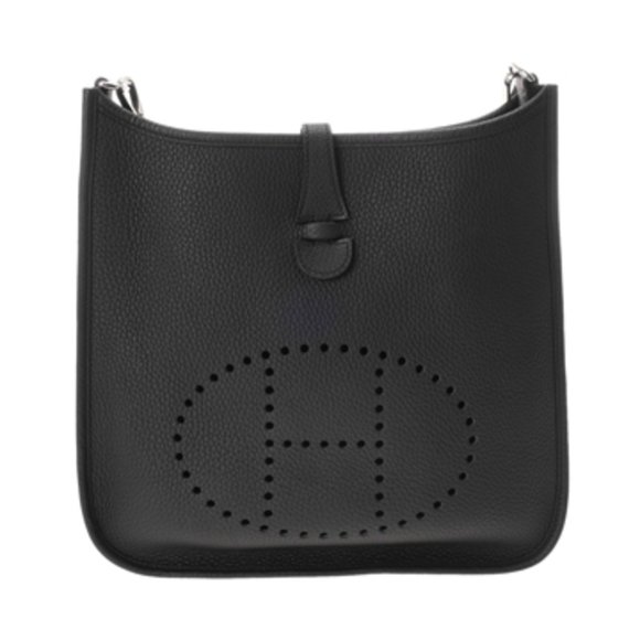 HERMES Evelyn 3 PM Black N Stamp (around 2010) Unisex Taurillon Clemence Shou... - Picture 1 of 11